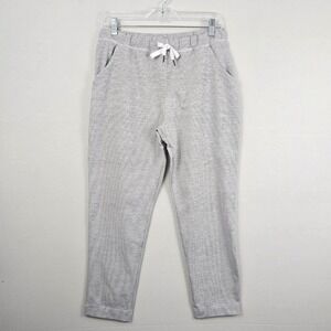 Scorpio Sol  Stripe Drawstring Women's Ankle Pants Blue White M